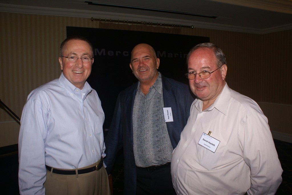 Brunswick Corporation Chairman and CEO ’Dusty’ McCoy (left) with Telwater’s Paul Phelan (centre) and Avante Marine’s David Hazlett. - The real McCoy © Bob Wonders